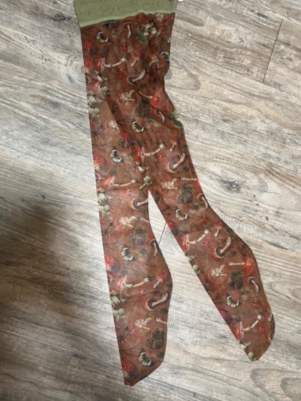 Uye Surana Brown Mushroom Print Tights